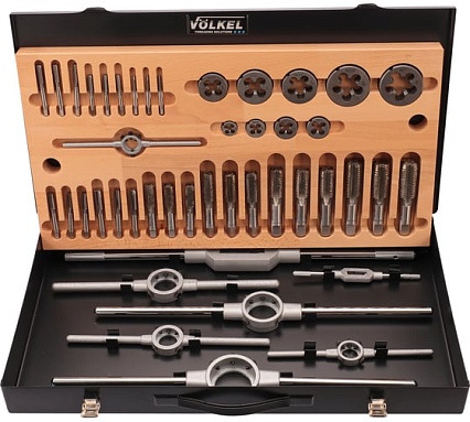 Набор метчиков и плашек VOLKEL UNC 1/4-1,0 HSS-G 44пр V48053