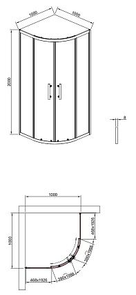 Душевой уголок Timo TPSS-100/13C-8 100x100 прозрачный, никель T43