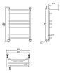 Полотенцесушитель водяной Aquanet Romeo(г2) 60x80 см, с верхней полкой