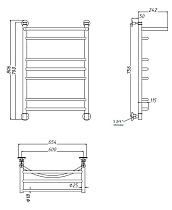 Полотенцесушитель водяной Aquanet Romeo(г2) 60x80 см, с верхней полкой