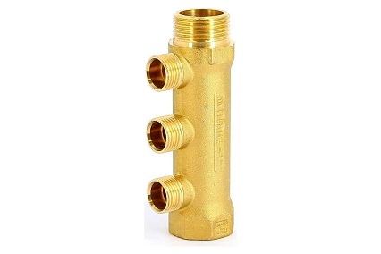 Коллектор Tiemme 3 отвода, 1 1/4"х3/4(18) евроконус (латунь) 1910016 / 1885G180503