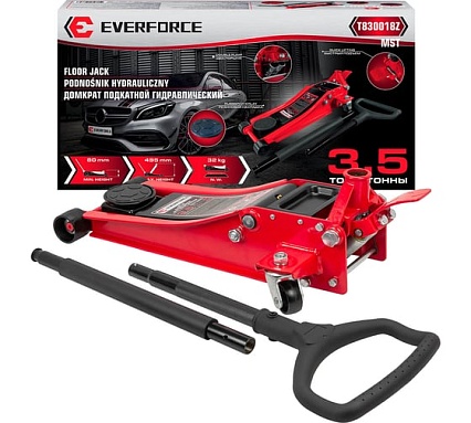 Домкрат подкатной гидравлический EVERFORCE EF-T830018Z 3.5 т, h min 80 мм, h max 495 мм MST(59774)