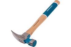 Молоток-гвоздодер Gross 680 г, угол 75, магнит, обрезиненная рукоятка american hickory 10425