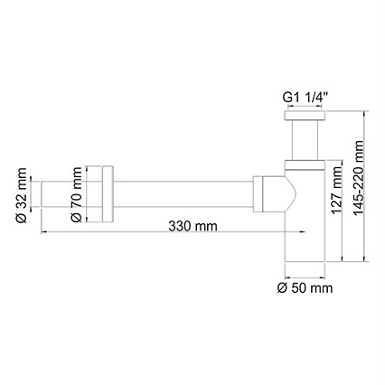 Сифон для раковины WasserKRAFT Sauer A173 золото