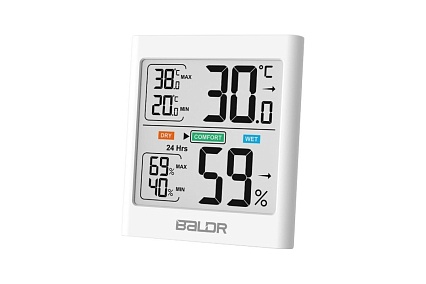 Цифровой термогигрометр с внешним датчиком BALDR B0135TH-WHITE