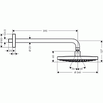 Верхний душ Hansgrohe Raindance Select S240 26466400 хром/белый