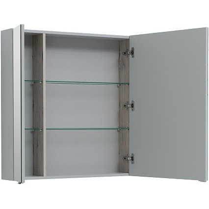 Зеркальный шкаф Aquanet Алвита New 90 см серый 00303895