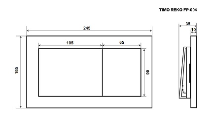 Кнопка смыва Timo Reko FP-004MB матовый черный