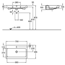 Раковина Geberit iCon 75 см