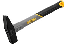 Слесарный молоток Denzel 500 г, кованый, фибергласовая рукоятка c tpr покрытием 10485