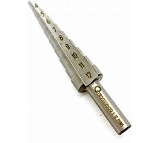 Сверло ступенчатое по металлу 4-12 мм, 9 ступеней, Р6М5 Sekira 00-00010704