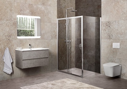 Душевой уголок BelBagno Unique 120-135x90 рифленый, хром