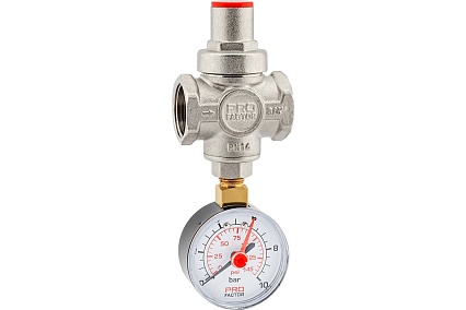Редуктор давления PROFACTOR поршневой, c манометром 3/4" PF PRV 251.20G