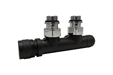 Узел нижнего подключения SR Rubinetterie угловой 1/2&quot;х3/4&quot;Е Чёрный матовый левый 0683-1500VCES