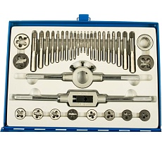 Набор плашек и метчиков из 36 предметов (М3-М16, металлический кейс) ТехноСталь t207036