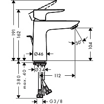 Смеситель для раковины Hansgrohe Talis E 71710670 с донным клапаном, матовый черный