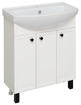 Тумба с раковиной Runo Римини 75 см белый