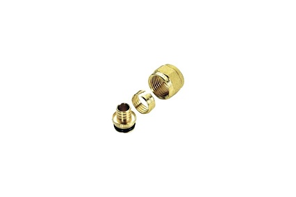 Коллекторный переход Tiemme для PEX трубы 16(2)х1/2"(16) латунь 1440009