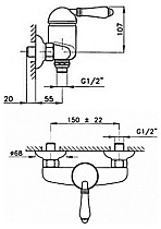 Смеситель для душа Nicolazzi El Capitan 3405BZ75 бронза