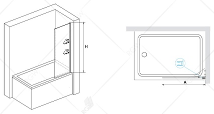 Шторка для ванны RGW Screens SC-53 80x150 прозрачная с полками