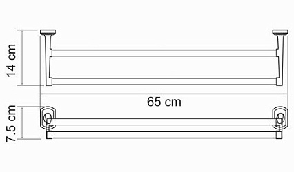 Полотенцедержатель WasserKRAFT Oder K-3040, двойной