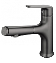 Смеситель для раковины Wonzon&Woghand WW-AE4151-BGG выдвижной излив, темный графит