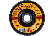 Круг наждачный лепестковый по металлу Plus (125х22.2 мм; Р40; циркониевый) CUTOP 72-12540