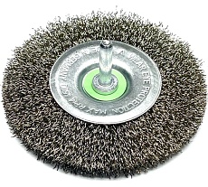 Щетка дисковая гофрированная Lessmann Д100x10, ROF 0.30 мм, хвостовик 6 мм 410155