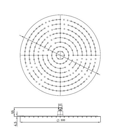 Верхний душ RGW Shower Panels SP-81 30x30 хром