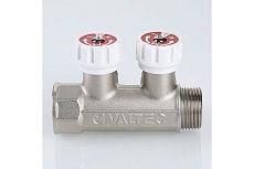 Коллектор с регулировочными вентилями Valtec 1&quot;х2 выхода, евроконус 3/4&quot; (на подающий трубопровод) VTc.570.NE.0602