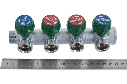 Регулирующий коллектор STOUT 3/4, 4 отвода 3/4ЕК SMB-6850-343404 RG008UJF3UJP5C