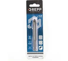 Сверло по кафелю и стеклу копьевидное 12 мм, 4 резца, шестигранный хвостовик GREPP 402-0012