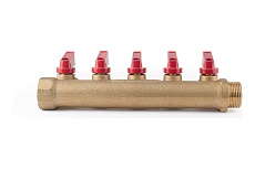 Коллектор с шаровыми кранами PROFACTOR в/н 3/4&quot; х 5 вых 1/2&quot;нар PF MV 264.5