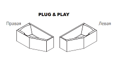 Акриловая ванна Riho Geta Plug & Play 170x90 L с монолитной панелью