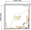 Душевой уголок Cezares MOLVENO-A-22-90+30-C-BORO-IV 120x120 прозрачный, брашированное золото