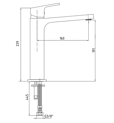 Смеситель для раковины E.C.A. Tiera 102188003C1EX черный матовый