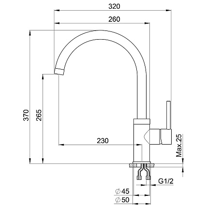 Смеситель для кухни Point PN3101W белый