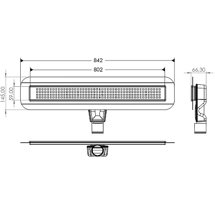 Душевой лоток Timo Basic BSSG-80 S50Rb 80 см с решеткой STRIP