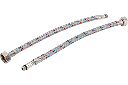 Гибкая подводка для смесителей ELKA оплетка нерж. сталь 1/2"вр/нр м10, 30 см (пара) 694687891802