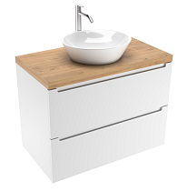 Тумба со столешницей ЗОВ Дион 80 см белый матовый