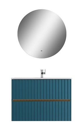 Мебель для ванной Art&Max Elegant 80 см, LED подсветка, аквамарин