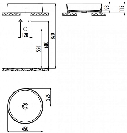 Раковина Creavit Loop LP145-00SM00E-0000 45 см черный матовый