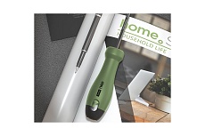 Шлицевая отвёртка Deli HOME SERIES GREEN HT1105L 5x100мм эксклюзивный дизайн, софттач пластик 130294