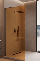 Душевая перегородка Vincea Волк-Ин (Walk-In) VLSW-1H900GSB 90x200 черный, янтарь