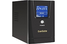 Источник бесперебойного питания Exegate Power Smart ULB-500.LCD.AVR.2SH 500VA 300W, LCD, AVR, 2*Schuko, металлический корпус, Black 294613