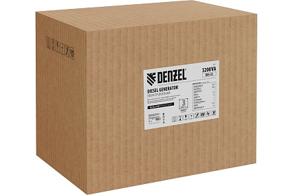 Дизельный генератор Denzel des-32, 3.2 квт, 230 в, 11 л, ручной стартер 94411