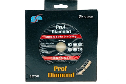 Диск алмазный отрезной по бетону и камню Prof Diamond TGS 150x22.2xZ12/7x2.1мм TORGWIN S67067