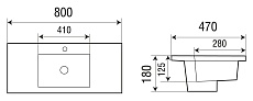 Раковина WeltWasser Deilbach 7505-80 80 см, 10000004629 белый