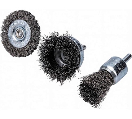 Набор щеток проволочных для дрели 3 шт, 1/4" Intertool BT-0300