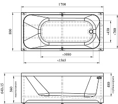 Акриловая ванна Радомир Прованс 170x80 см